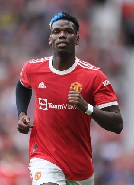 Paul Pogba of Manchester United looks on during the Premier League match between Manchester United and Aston Villa at Old Trafford on September 25,...