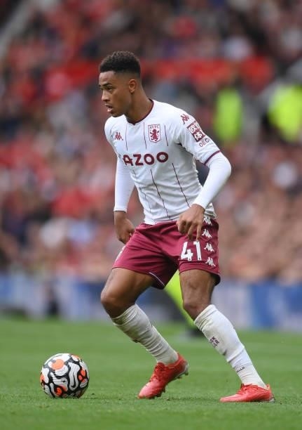 Jacob Ramsey of Aston Villa runs with the ball during the Premier League match between Manchester United and Aston Villa at Old Trafford on September...