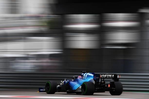 George Russell of Great Britain driving the Williams Racing FW43B Mercedes during qualifying ahead of the F1 Grand Prix of Russia at Sochi Autodrom...