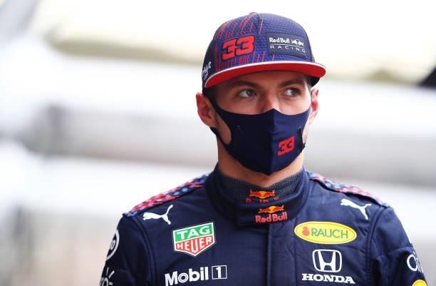Max Verstappen of Netherlands and Red Bull Racing looks on in the Paddock during qualifying ahead of the F1 Grand Prix of Russia at Sochi Autodrom on...