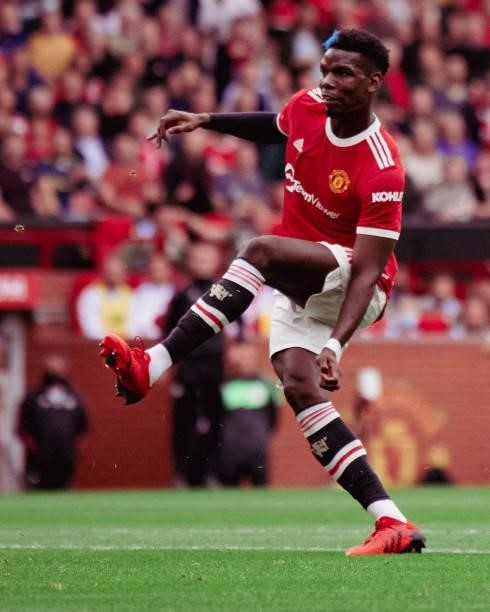 Paul Pogba of Manchester United in action during the Premier League match between Manchester United and Aston Villa at Old Trafford on September 25,...
