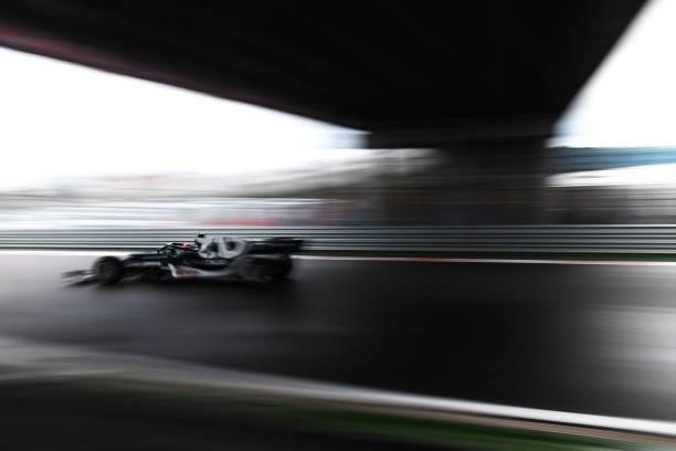 Pierre Gasly of France driving the Scuderia AlphaTauri AT02 Honda during qualifying ahead of the F1 Grand Prix of Russia at Sochi Autodrom on...