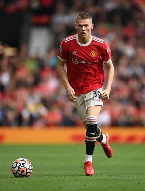 Scott McTominay of Manchester United during the Premier League match between Manchester United and Aston Villa at Old Trafford on September 25, 2021...