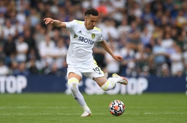 Leeds United player Rodrigo in action during the Premier League match between Leeds United and West Ham United at Elland Road on September 25, 2021...