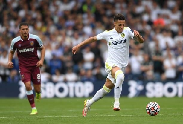 Leeds United player Rodrigo in action during the Premier League match between Leeds United and West Ham United at Elland Road on September 25, 2021...