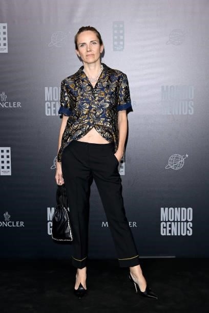 Carolina Neri is seen at Moncler MondoGenius Castello Sforzesco on September 25, 2021 in Milan, Italy.