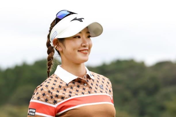 Erika Hara of Japan is seen on the 6th hole during the final round of the Miyagi TV Cup Dunlop Ladies Open at Rifu Golf Club on September 26, 2021 in...