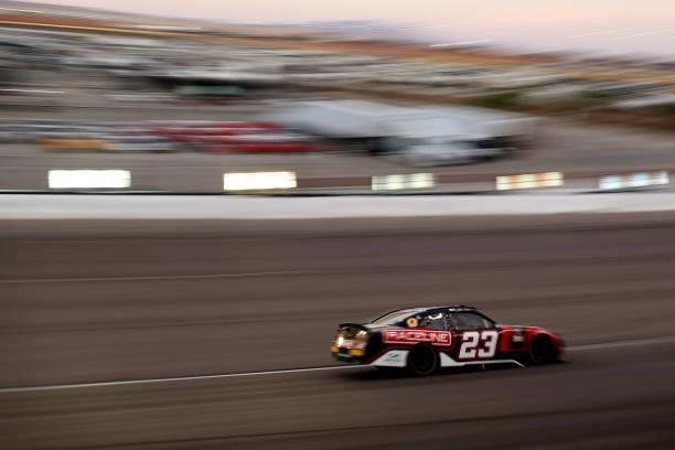 Blaine Perkins, driver of the Chevrolet,drives during the NASCAR Xfinity Series Alsco Uniforms 302 at Las Vegas Motor Speedway on September 25, 2021...