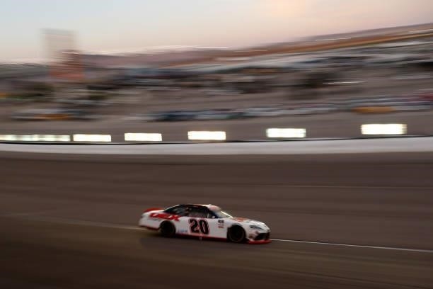 Harrison Burton, driver of the DEX Imaging Toyota, drives during the NASCAR Xfinity Series Alsco Uniforms 302 at Las Vegas Motor Speedway on...