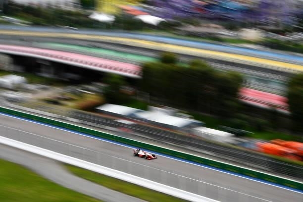 Dennis Hauger of Norway and Prema Racing drives during race 3 of Round 7:Sochi of the Formula 3 Championship at Sochi Autodrom on September 26, 2021...