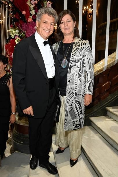 Nicolas Kugel and Natalie Kugel attend the Opening Season Gala at Opera Garnier on September 24, 2021 in Paris, France.