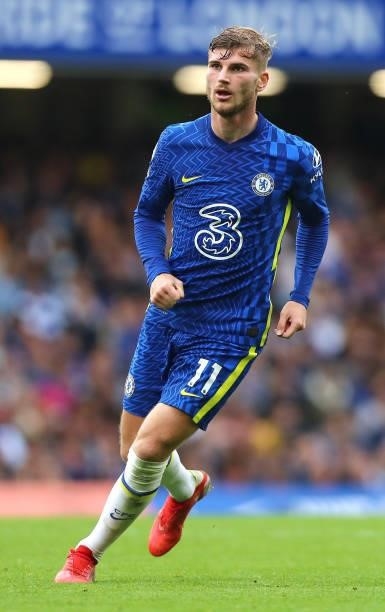 Timo Werner of Chelsea FC during the Premier League match between Chelsea and Manchester City at Stamford Bridge on September 25, 2021 in London,...