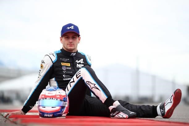 Victor Martins of France and MP Motorsport poses for a photo after race 3 of Round 7:Sochi of the Formula 3 Championship at Sochi Autodrom on...