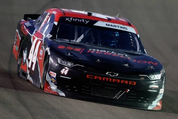 Tommy Joe Martins, driver of the Market Rebellion Chevrolet, drives during the NASCAR Xfinity Series Alsco Uniforms 302 at Las Vegas Motor Speedway...