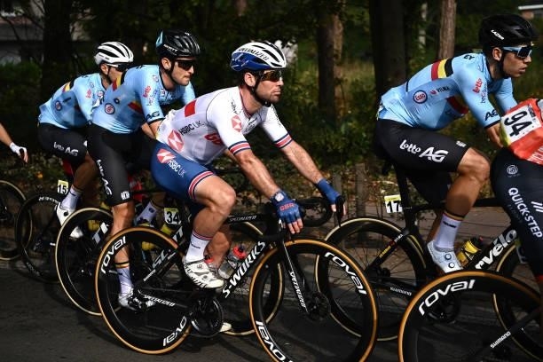 Mark Cavendish of The United Kingdom competes during the 94th UCI Road World Championships 2021 - Men Elite Road Race a 268,3km race from Antwerp to...