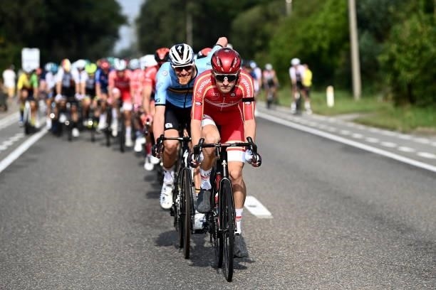Mikkel Bjerg of Denmark competes during the 94th UCI Road World Championships 2021 - Men Elite Road Race a 268,3km race from Antwerp to Leuven /...