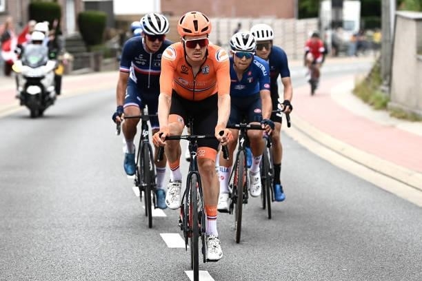 Dylan Van Baarle of The Netherlands competes during the 94th UCI Road World Championships 2021 - Men Elite Road Race a 268,3km race from Antwerp to...