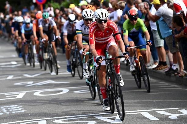 Mads Wurtz Schmidt of Denmark competes during the 94th UCI Road World Championships 2021 - Men Elite Road Race a 268,3km race from Antwerp to Leuven...
