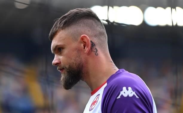 Bartlomiej Dragowski of ACF Fiorentina looks on during the Serie A match between Udinese Calcio and ACF Fiorentina at Dacia Arena on September 26,...