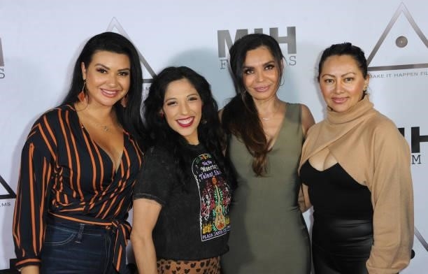 Arie Rose, Connie Marie Flores, Brenda Mejia and Keyla Wood attend the Pre-Premiere Party for "Beyond Paranormal