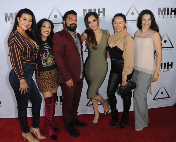 Arie Rose, Connie Marie Flores, Adrian Dev, Brenda Mejia, Keyla Wood and Carolina Espiro attend the Pre-Premiere Party for "Beyond Paranormal