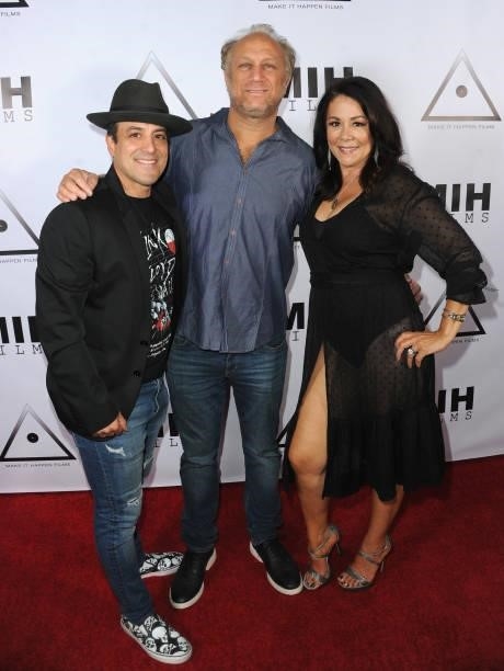 Matteo Ribaudo, Scott Krinsky and Patricia Rae attend the Pre-Premiere Party for "Beyond Paranormal