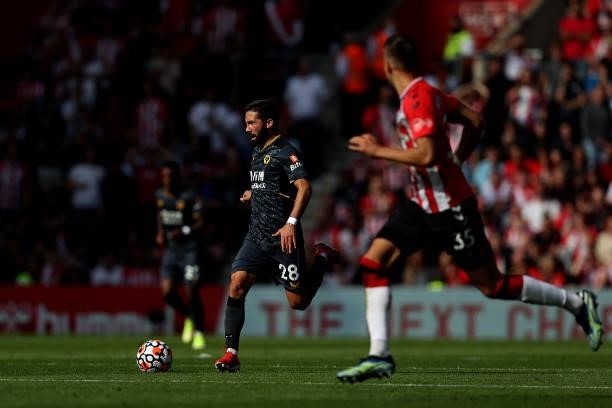Joao Moutinho of Wolverhampton Wanderers runs with the ball during the Premier League match between Southampton and Wolverhampton Wanderers at St...