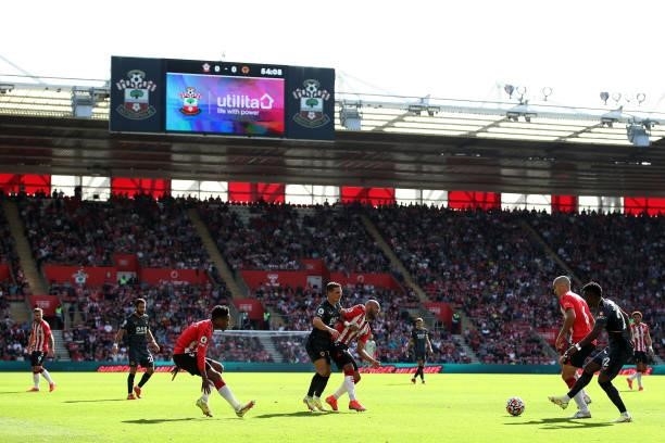 General view during the Premier League match between Southampton and Wolverhampton Wanderers at St Mary's Stadium on September 26, 2021 in...