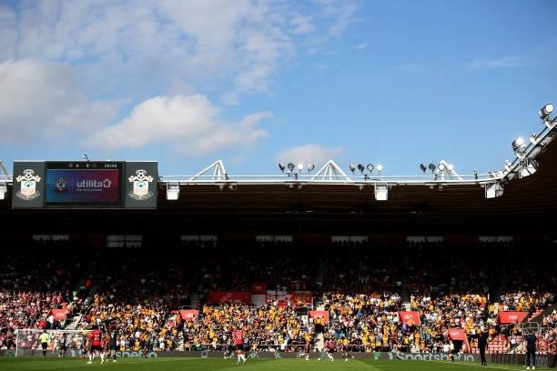 General view inside the stadium during the Premier League match between Southampton and Wolverhampton Wanderers at St Mary's Stadium on September 26,...