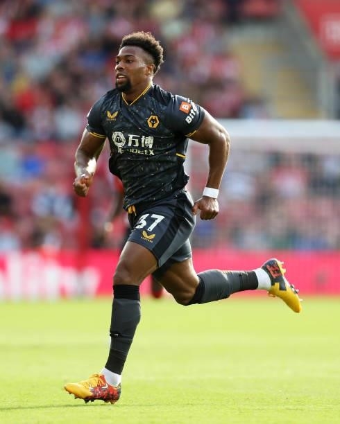 Adama Traore of Wolverhampton Wanderers in action during the Premier League match between Southampton and Wolverhampton Wanderers at St Mary's...