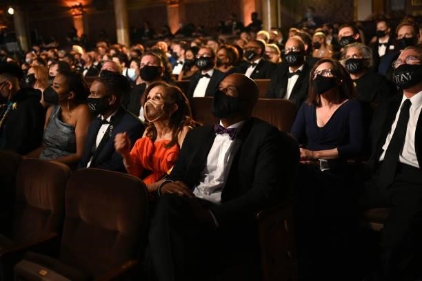View of the audience during the 74th Annual Tony Awards at Winter Garden Theatre on September 26, 2021 in New York City.