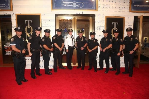 Theater district NYPD attends the 74th Annual Tony Awards at Winter Garden Theater on September 26, 2021 in New York City.