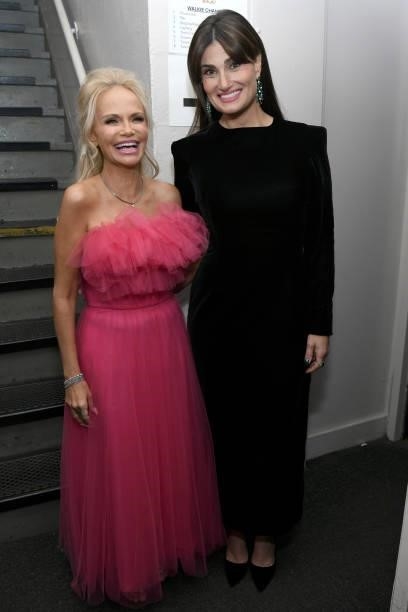 Kristin Chenoweth and Idina Menzel attend the 74th Annual Tony Awards at Winter Garden Theatre on September 26, 2021 in New York City.