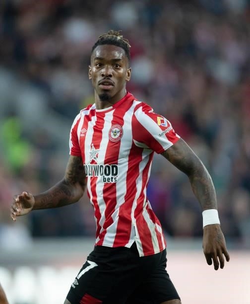 Ivan Toney of Brentford during the Premier League match between Brentford and Liverpool at Brentford Community Stadium on September 25, 2021 in...
