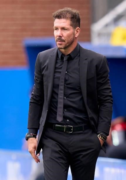 Diego Pablo Simeone, Manager of Atletico de Madrid looks on during the La Liga Santander match between Deportivo Alaves and Club Atletico de Madrid...