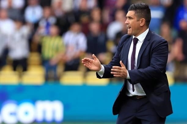 Watford Manager Xisco Munoz during the Premier League match between Watford and Newcastle United at Vicarage Road on September 25, 2021 in Watford,...