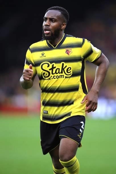 Danny Rose of Watford during the Premier League match between Watford and Newcastle United at Vicarage Road on September 25, 2021 in Watford, England.