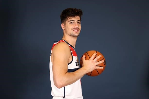 Deni Avdija of the Washington Wizards poses during media day at Entertainment & Sports Arena on September 27, 2021 in Washington, DC. NOTE TO USER:...