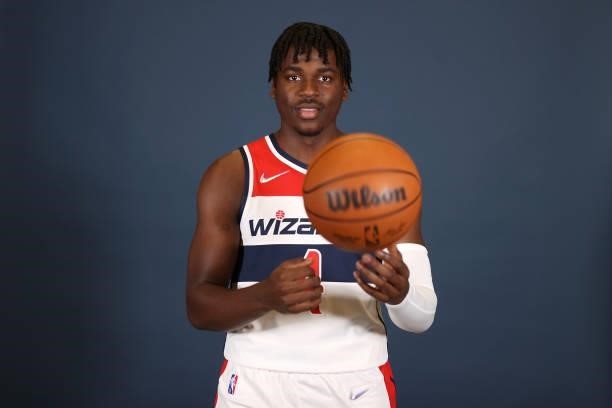 Aaron Holiday of the Washington Wizards poses during media day at Entertainment & Sports Arena on September 27, 2021 in Washington, DC. NOTE TO USER:...