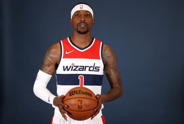 Kentavious Caldwell-Pope of the Washington Wizards poses during media day at Entertainment & Sports Arena on September 27, 2021 in Washington, DC....
