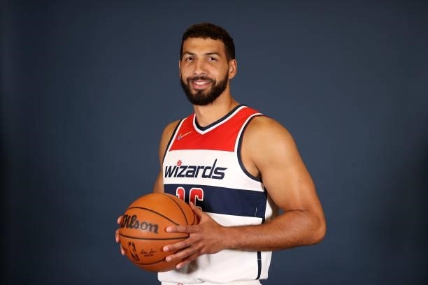 Anthony Gill of the Washington Wizards poses during media day at Entertainment & Sports Arena on September 27, 2021 in Washington, DC. NOTE TO USER:...