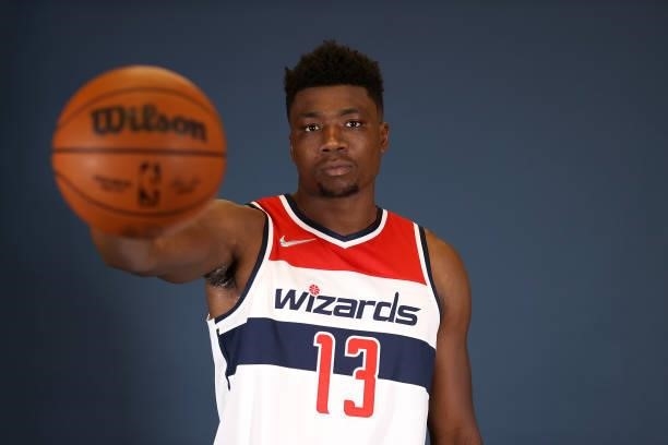 Thomas Bryant of the Washington Wizards poses during media day at Entertainment & Sports Arena on September 27, 2021 in Washington, DC. NOTE TO USER:...