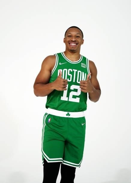 Grant Williams of the Boston Celtics poses for a photo during Media Day at High Output Studios on September 27, 2021 in Canton, Massachusetts. NOTE...