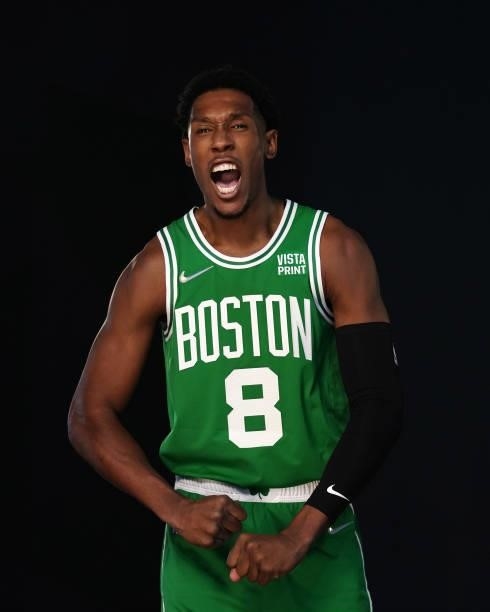Josh Richardson poses for a photo during Media Day at High Output Studios on September 27, 2021 in Canton, Massachusetts. NOTE TO USER: User...