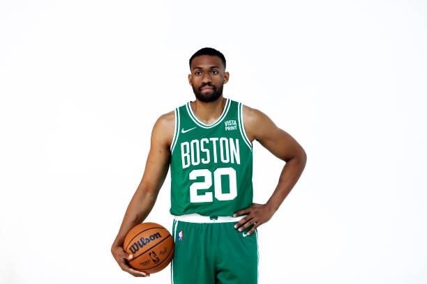Jabari Parker of the Boston Celtics poses for a photo during Media Day at High Output Studios on September 27, 2021 in Canton, Massachusetts. NOTE TO...