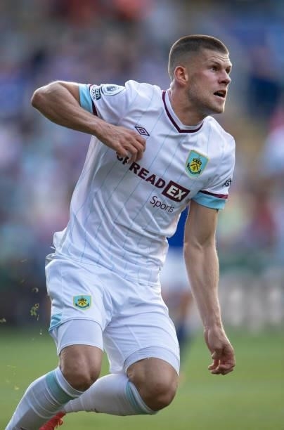 Jóhann Gudmundsson of Burnley during the Premier League match between Leicester City and Burnley at The King Power Stadium on September 25, 2021 in...