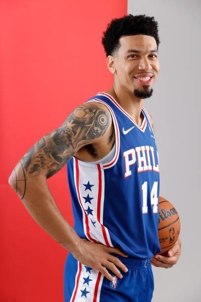 Danny Green of the Philadelphia 76ers stands for a portrait during Philadelphia 76ers Media Day held at Philadelphia 76ers Training Complex on...