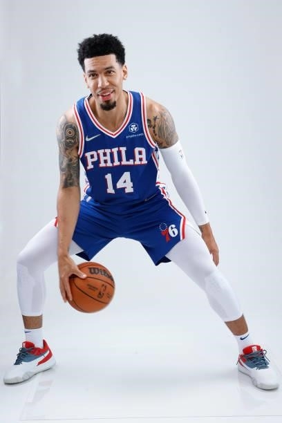 Danny Green of the Philadelphia 76ers stands for a portrait during Philadelphia 76ers Media Day held at Philadelphia 76ers Training Complex on...