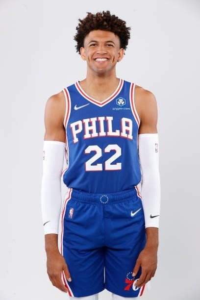 Matisse Thybulle of the Philadelphia 76ers stands for a portrait during Philadelphia 76ers Media Day held at Philadelphia 76ers Training Complex on...