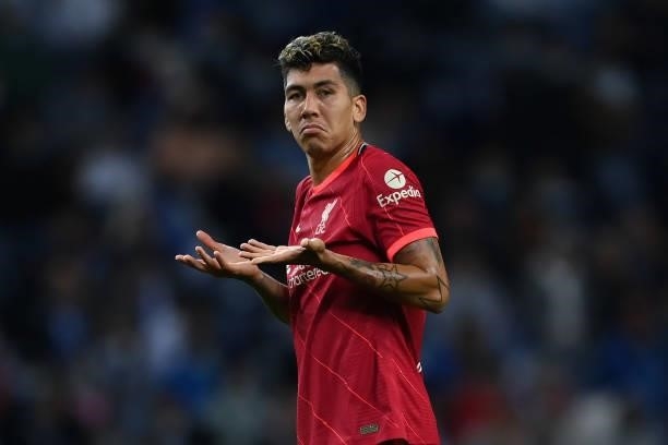 Roberto Firmino of Liverpool FC looks on during the UEFA Champions League group B match between FC Porto and Liverpool FC at Estadio do Dragao on...